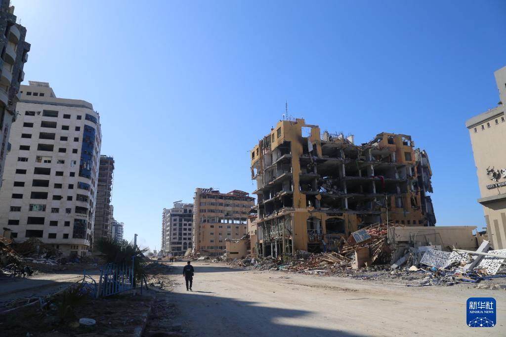 這是1月25日拍攝的加沙城一角。新華社發
