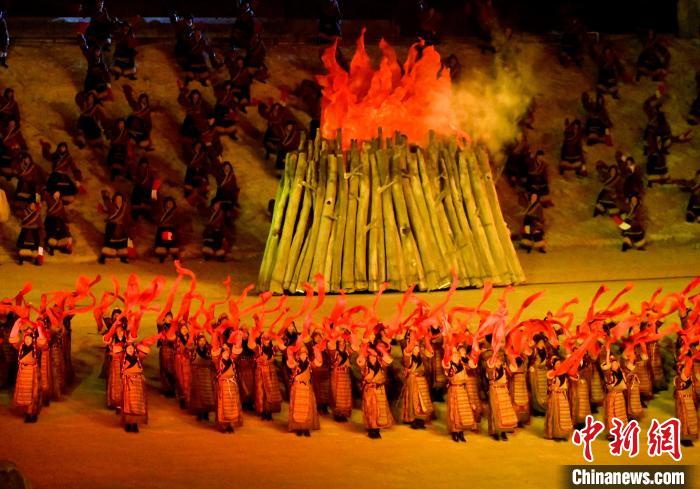 3月17日，西藏拉薩，《文成公主》大型史詩劇演出現場?！±盍?攝